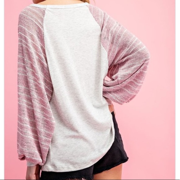 ✨LOOSE FIT RAGLAN SLEEVE LIGHT KNIT TOP - Picture 4 of 4
